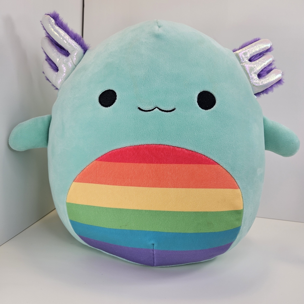NWOT Squishmallows Anastasia the Axolotl 13" Rainbow Belly Plush Toy Collectible